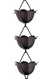 Monarch Rain Chains 18022 Aluminium-Lotus-Regenkette, 2,4 m Länge, Ersatz-Fallrohr für Dachrinnen, schwarz pulverbeschichtet