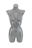 Basic Damentorso grau, lang mit Beinansatz, Schaufensterpuppe, Büste, Figur, bruchsicher