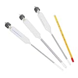 IMIKEYA 3 Stück Teiliges Alkoholmessgerät aus Glas mit Integriertem Thermometer Präziser für Wein Bier Likör Messbereich Benutzerfreundlich und Transparent für Hobbybrauer und