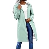 KOG Regenjacke Damen Wasserdicht Lang Laufjacke 2025 Regenjacken Zipper Jacke Solid Oberteile Frauen Softshelljacke Freizeit Herbstjacke Herbst Sport Jacke Frau Wanderjacke Grün M