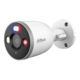 Dahua F3D-PV Überwachungskamera Aussen mit KI-Erkennung & Abschreckungsalarm, Outdoor Kamera mit Rot-Blau Blinklicht, 3MP Farb-Nachtsicht, IP67 Schutz - Außenkamera, WLAN Kamera Outdoor