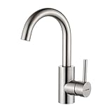 GRIFEMA Wasserhahn Bad - 360° drehbarer Einhebelmischer, Edelstahl Waschtischarmatur 180 mm Hoch, Kalt- und Warmwasser, Wassersparend, Einfache Montage, 3/8″ Anschluss, Badezimmer Gäste-WC, G1002A