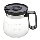 Generisch 16oz Glass Kaffeebeacher | Coffee Pot Style Kaffeegläser | Hitzebeständiger Glass Trinkglas mit Strohhalm Deckel | Auslaufsicherer Reisen Latte Macchiato Kaffeetasse für Camping & Picknick