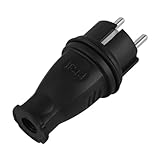 Toddmomy Schwarzer Outdoor stecker Ersatzstecker für Verlängerungskabel Euro Zuleitung mit Schutzkontakt Kompatibel Einfache Handhabung Langlebig und Normgerecht