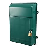FUTUREORYY Abschließbarer Wandbriefkasten Kunststoff Grün Wetterfeste Kleine Postbox mit Schloss für Außenbereich Regensicher Leichte Montage Sichere Briefaufbewahrung für Garten Terrasse