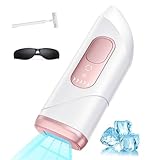 IPL Geräte Haarentfernung Laser mit Kühlfunktion, Unbegrenzten Blitzen Laser Haarentfernung, 600NM Wellenlänge, Haarentfernung Laser für Frauen Männer Women Gesicht Bikinizone Arme Beine Körper, Rose