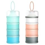 4 Schicht Milch Pulver Spender, Formel Milchpulver-Portionierer，Säuglingsnahrung Kasten，Tragbare Milchkasten，Milchpulver-Portionierer，Milchpulver Box，Milchpulverspender（2 Stück ，BPA-frei） (D)