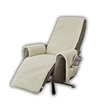 K. & N. Schurwolle mit Armlehnenschoner und langem Fußteil, Natur 59750 Mittelteil ca.200x50cm, Armlehnen ca. 60x40cm