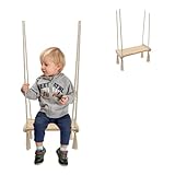MAMOI® Babyschaukel aus Holz | Holzschaukel | Schaukelbrett aus Holz | Babyschaukel für zu Hause | Indoor-Schaukel | 100% ECO | Hergestellt in der EU