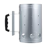 Supvox 1Stk Kohleeimer zeichenkohle kohlenanzùnder Grillen zubehör Grill kohleneimer Feuerstarter Ofen Grills Herd Outdoor-Grillwerkzeug BBQ-Zündfass Verzinktes Blech Silver