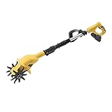 Akku-Bodenhacke 20V, Mini Bodenfräse Gartenfräse mit Batterie, Kultivierungstiefe 10cm, Kultivierungsbreite 10cm, 250 U/min, Einziehbar Kultivator 107-128cm