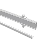 Interdeco Paneelwagen Weiß aus Aluminium mit Klettband kürzbar für Gardinenschienen, Universal Easyslide, 70 cm