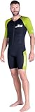 CRESSI Tiburon Man Shorty Wetsuit Black/Fluo Lime 2mm L/4 - Herren 2mm Neopren und Elastan Shorty Neoprenanzug, YKK Frontreißverschluss, Schwarz/Fluo Lime, L/4