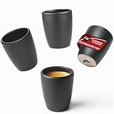 Mr. Barista® 4er Set Espressobecher - handmade - perfekt für Espresso - 80ml - spülmaschinenfest - schwarz matt