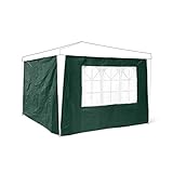 Relaxdays Pavillon-Seitenteile 2-er Set für 3 x 3 m Pavillons Seitenwand mit Fenster für Gartenpavillon und Faltpavillon 2 Teile mit Klettverschluss als Windschutz und Sichtschutz für Partyzelt, grün