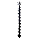 wouwaft 61 cm Eisenkunst-Messgerät, abnehmbarer Metall-Messstab, Metall-Lineal, Messgerät, Hof, Rasenmesser, Schneefall für Garten