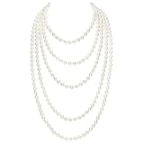 BABEYOND Modische Imitation Perlen Kette Flapper Art Deco 1920s Gatsby Kostüm Accessoires Lange Perle Halskette