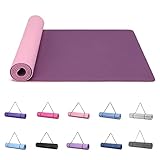 Good Nite Yogamatten Für Frauen Rutschfeste Strukturierte Oberflächen Gymnastikmatte Yoga Matte Dicke 6 mm Mit Tragegurt Tpe-Übungsmatte Für Yoga Pilates Gymnastik (183X61cm) (Lila/Rosa)