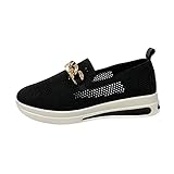 Modische Damen-Sneaker, einfarbig, Netzkette, dekorativ, dick, lässig, Wüstenwärmeschuhe, Schwarz , 37.5 EU