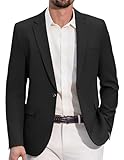COOFANDY Sakko Herren Sportlich Blazer Jackett 1 Knopf Freizeit Sakko Sportsakko Anzugjacke für Männer Business Casual Schwarz XXL