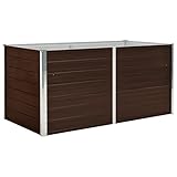 vidaXL Hochbeet Gartenbeet Frühbeet Pflanzbeet Kräuterbeet Gemüsebeet Blumenkasten Garten Pflanzkasten Pflanzenkübel Braun 160x80x77cm Verzinkter Stahl