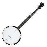 Classic Cantabile BB-5 5-String-Banjo - 5-saitiges Banjo mit Resonator - 11' Kessel und Resonator aus Linde - Griffbrett: Blackwood - 26' Mensur, 22 Bünde - Hochglanz