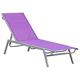 Outsunny Sonnenliege, modernes Design 1,7 x 0,58 x 0,97 m Rückenlehne, neigbar, Metall, Epoxid-Textilene, Lila