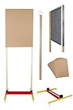 Generisch Starter Kit - Komplettes Zielsystem mit Kugelfang für sicheres Airsoft Training - inkl. Basis, Halterungen und Karton-Zielträger (schwarz/rot/gelb)
