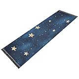 EtherSpher Wohnzimmer-Läufer, waschbar, rutschfest, Küchenteppich, Quasten-Teppich für Waschküche, Küche, Badezimmer, Heimdekoration, Himmel und Sterne, modern