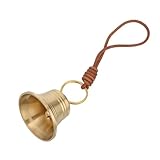 Milisten Handklingel aus Massivem Messing Vintage Stil Kleine Rustikale Türglocke mit Klarem Klang Hängende Messingglocke für Türgriff Dekoration Haus Garten Laden