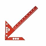 Center Scribe Gauge Aluminiumlegierung Center Line Anreißnadel 90° rechtwinkliger Kreis Mittelfinder Holzbearbeitung Markierungswerkzeug (rot, metrisch)