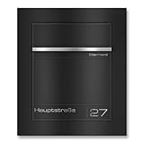 Metzler Unterputz Briefkasten Tiefschwarz RAL 9005 – Hochwertiger Einbaubriefkasten aus pulverbeschichtetem Stahl mit Lasergravur auf Edelstahl-Namensschild, flächenbündig, wetterfest, DIN A4