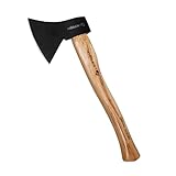 HÖGERT TECHNIK Äxte 800g mit Holzstiel - Mehrzweckaxt zum Spalten und Hacken, ergonomischer Hickoryholzgriff, gehärtetes Axtblatt 47-55 HRC, mit Keilbefestigung, gefertigt nach DIN 5131