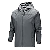Wanderjacke für Herren, wasserdicht, atmungsaktiv – taktische Softshell-Jacke für Herren, bequem, übergroße Mäntel, durchgehender Reißverschluss, langärmelige Jacken, modische Windbreaker-Jacke,