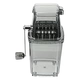 VICASKY Manueller Eiscrusher mit Handkurbel Kompakter Tragbarer Eiszerkleinerer aus Kunststoff Grau für Haushalt Büro und Party