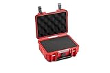 B&W International Transportkoffer Outdoor 500 (PP.23) Rot – mit Würfelschaum – Wasserdicht (IP67), staubdicht, schlagfest & extrem robust