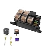 Fahrzeugelektronik Zubehör 12/24V40A 6 Wege Auto Relais Sicherungskasten Montage Relais Kfz-Versicherung Tablets Sicherungsmontage Sicherungskasten RV Master Control Anschlusskasten(12V40A,4 PIN BLACK