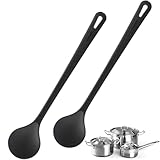 Westmark 2 Rühr-/Kochlöffel, hochhitzebeständig bis 270°C, Länge: 30,2 cm, Gentle Plus, Schwarz, 288422E5