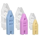 Aulese 3 Stück Silikonform Kerzenhalter Set, Silikonform Haus mit Fenster, Kerzenhalter Epoxidharz Formen Haus Silikonform Kerzenformen für Sojawachs Kerzen, Seife, Gips, Handwerk