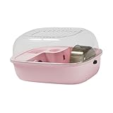 Hamsterkäfiggehege mit aufklappbarem Oberteil, atmungsaktiver Belüftungsraum für Zuckergleiter, Meerschweinchen, Mäuse, Kleintierkäfig, 31 x 23,5 x 16 cm, Rosa