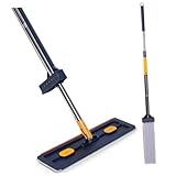 ORFOFE Non wash Mop Flachwischer Groß mit Drehung und Starker Wasseraufnahme Komfortabler Griff Leicht Montierbar Effizient für Laminatböden und Badreinigung Mikrofasertücher Blau