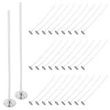 OSALADI 200 Stück Selbstgemacht Baumwolldochte 10cm Vorgewachst mit Bienenwachs für Kerzenherstellung Säulen und Glasdochte Kerzendochte mit Sockel für Stumpenkerzen Bastelset für Wohn