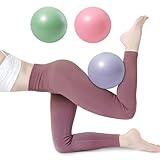 Cokaca 3 Stück Pilates Ball, 22-25cm Gymnastikball Klein mit Einem Blasrohr Geliefert, Yogaball ist Weich und rutschfest, Gymnastik Ball Eignet Sich für Zuhause, Büro, Yoga, Fitness und Reisen