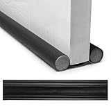Huoflame Tür Zugluftstopper 96cm Doppelseitige Türdichtung - Geräuschreduzierung, Kälteschutz, Staub - Für Schlafzimmer, Haustüren, Laminatböde (Schwarz)