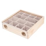 flexman Hamsterlabyrinth aus Holz, 9,8 X 9,8 X 2,8 Zoll, Mehrkammer Hamsterhauslabyrinth, Interaktives Intelligentes Haustierspielzeug für Mäuse mit Transparenter Acrylabdeckung