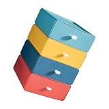 MOTHNUR 4 Stück Praktische Stapelbare Schubladenboxen aus Umweltfreundlichem Material Kompakte Desktop-aufbewahrungsboxen für Büro Schlafzimmer Küche Vielseitiger Organizer für Kleine