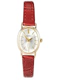 JSDDE Quarzuhr für Damen, dünn, mit kleinem Zifferblatt, oval, weiß, schlicht, mit Lederarmband, strukturiert, verstellbar, für Mädchen, elegant, analog, Quarz, ohne Ziffern, rot