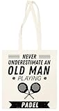 Unterschätze Niemals Einen Alten Mann Unisex Beige Totebag Wiederverwendbare Tasche