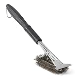 Amazon Basics Grillschaber und Bürste, Silber, 1 Stück