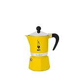 Bialetti 4982 Rainbow Caffettiera Colorata, Alluminio, Giallo, 3 Tassen, Gelb